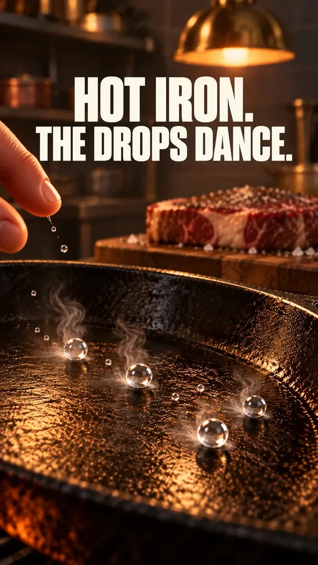 Why the pan has to be hot before the steak goes in