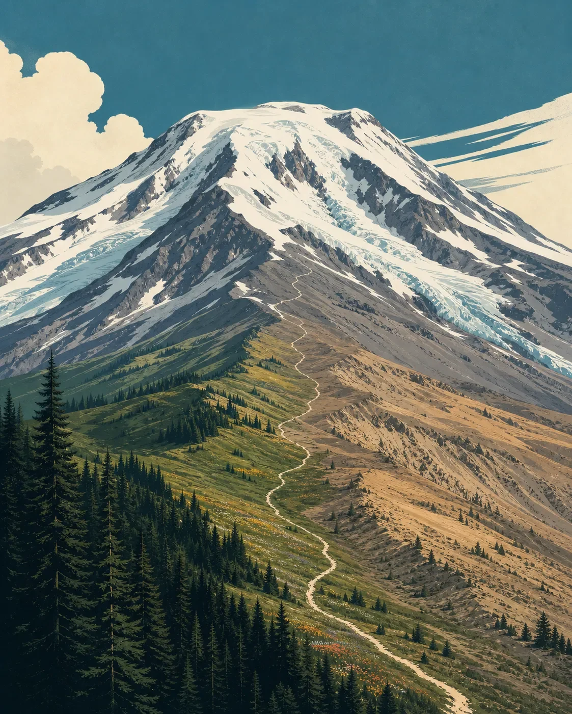 Mount Adams field guide: subalpine meadows, glaciers, and the South Climb