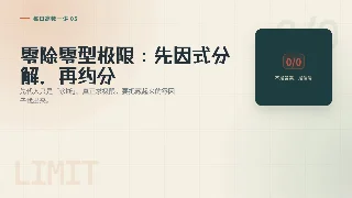 每日高数一讲 05｜零除零型极限：先因式分解，再约分