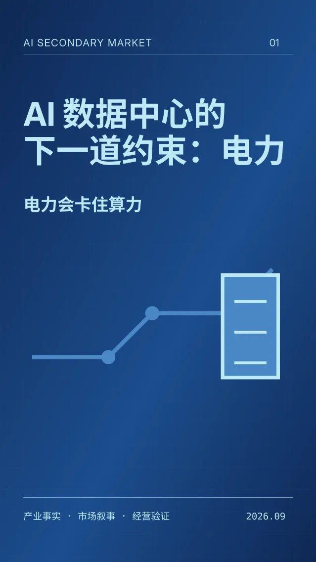 AI 数据中心的下一道约束：电力