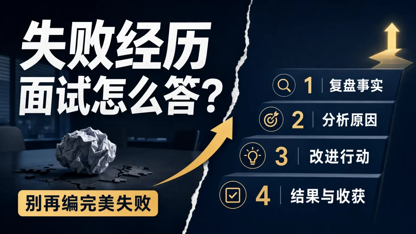 面试失败经历怎么答?4步把「我搞砸了」说成改进证据,别再编完美失败