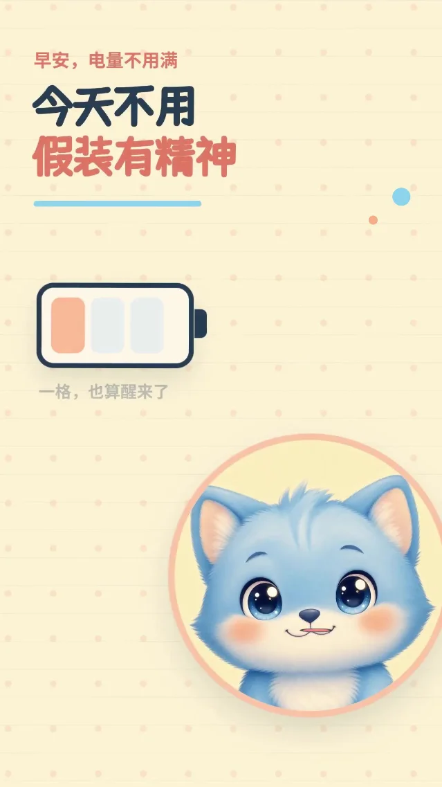 今天不用假装有精神