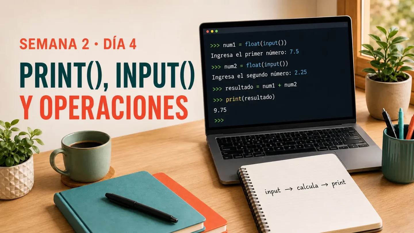 Semana 2 · Día 4: print(), input() y operaciones básicas en Python