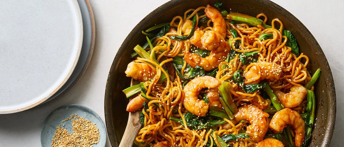 The week's pick: Spicy Firecracker Shrimp Noodles, a 20-minute stir-fry with 29 five-star ratings
