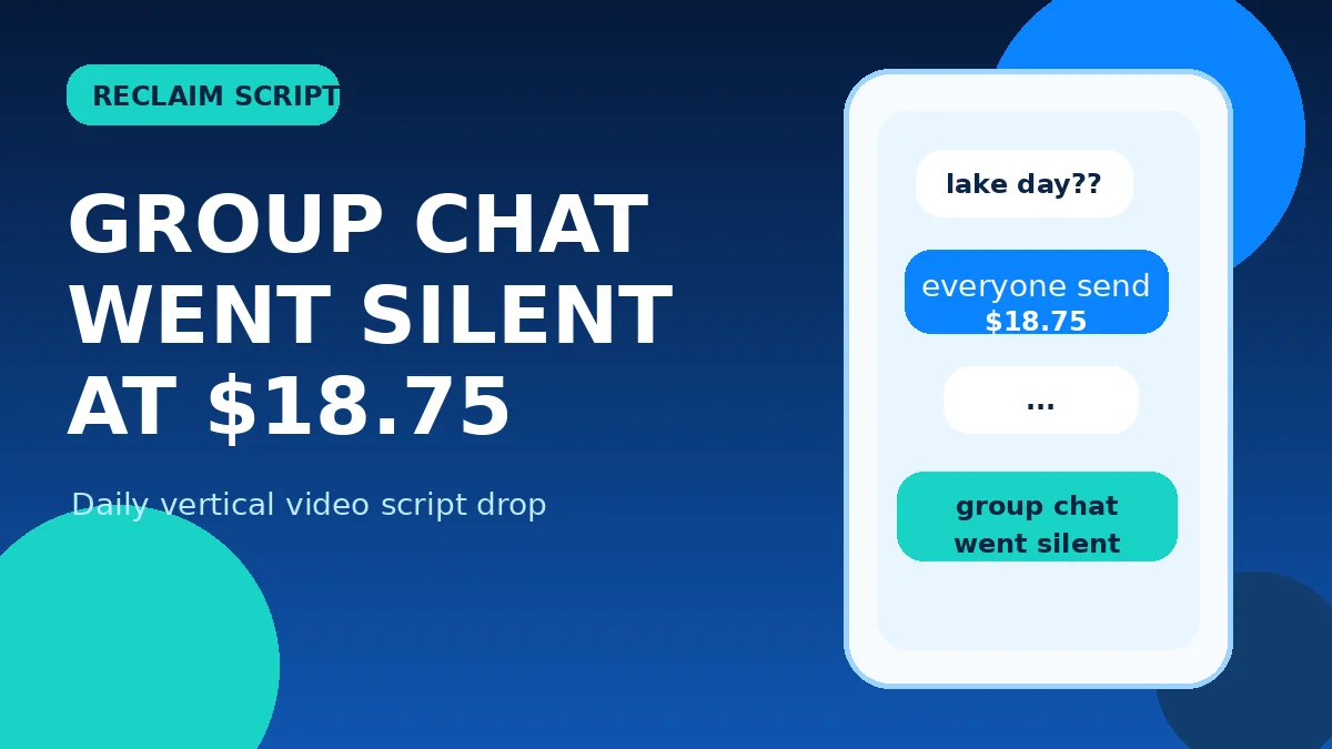 The group chat planned a lake day until I asked for $18.75
