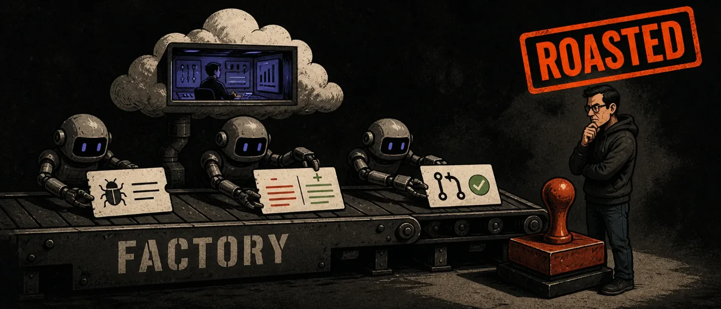 Warp Factories promises a software factory. The approval queue is still human.