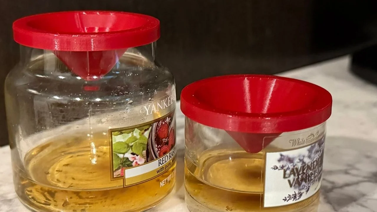 Two STL sizes turn a used Yankee Candle Mini jar into a fruit-fly trap