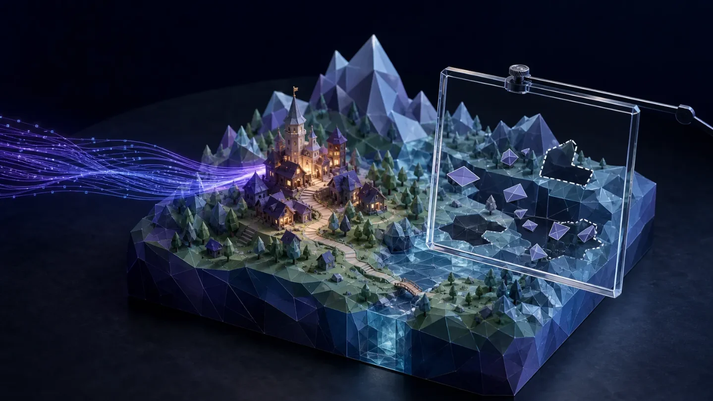 5,500 lines of generated world, 100,000× scaling, and a prompt that stopped helping