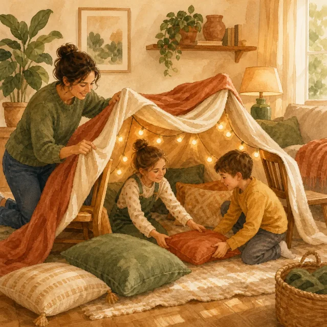 The five-minute family blanket fort