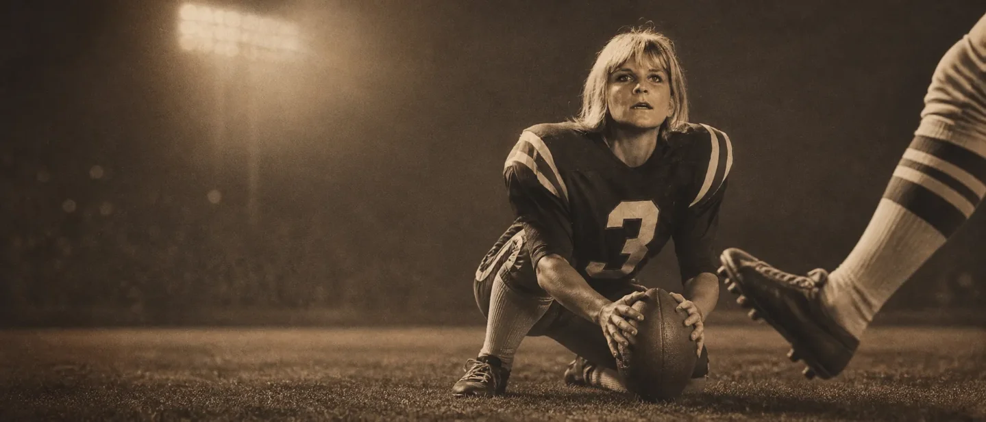 The wife who became pro football's first woman player by holding for her husband