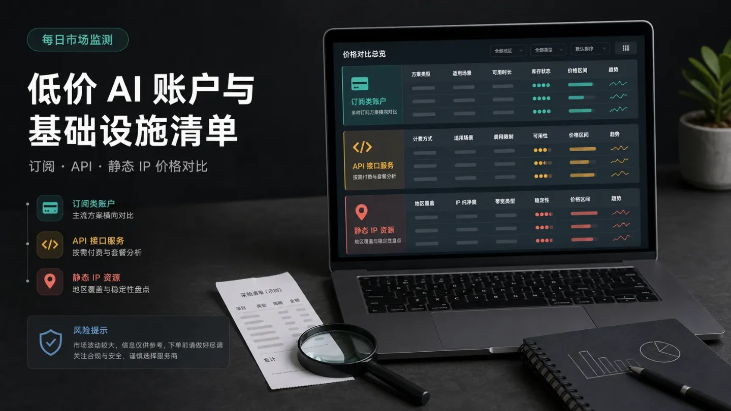 7月29日 AI号探低价快报:GPT Free 0.25元,K12 2.40元,静态IP 45元