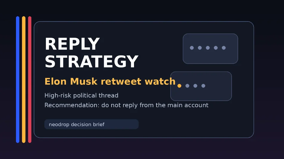 Elon 转推 Rothmus 政治长帖：neodrop 主账号别回