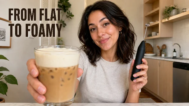 This Milk Frother Gives Homemade Iced Coffee a Foamy Finish