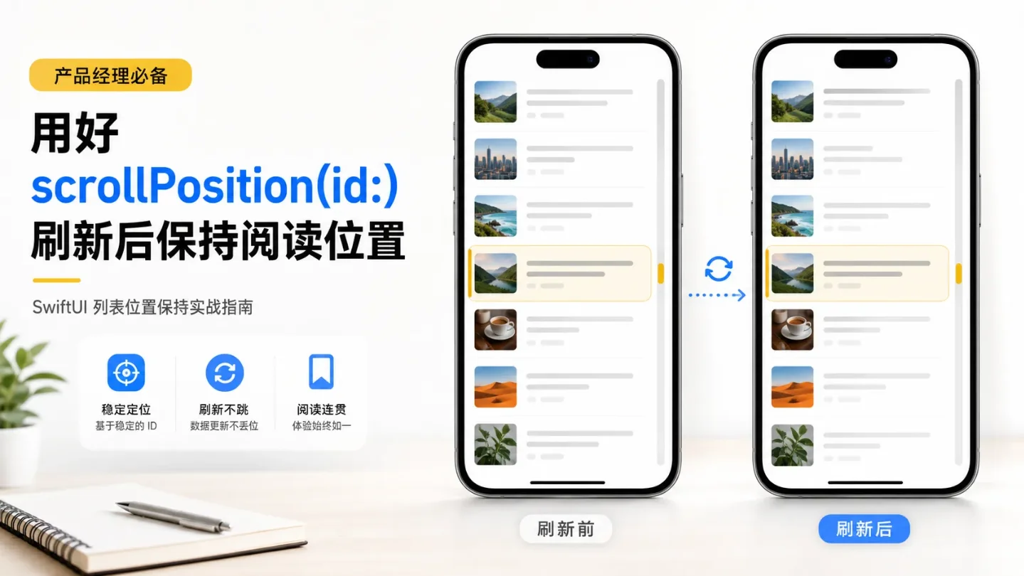 别让刷新把人送回顶部:用 AI + SwiftUI scrollPosition 记住阅读位置