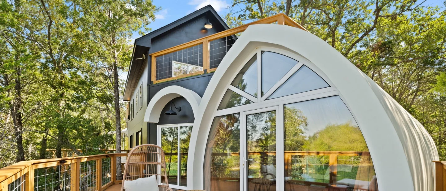 This Texas Airbnb is a fairy house made of two concrete domes by a private cove
