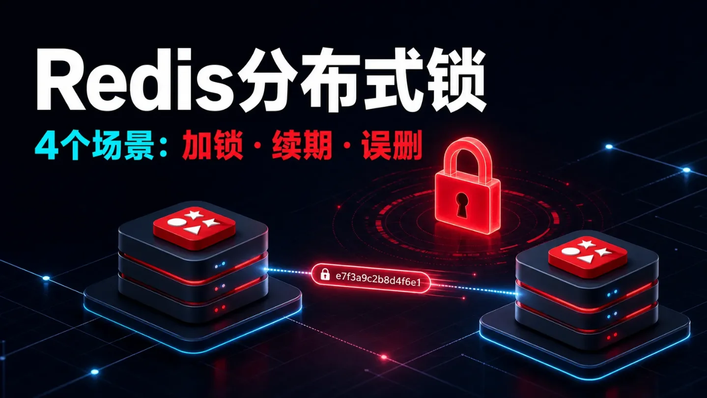 Redis分布式锁面试总在过期时间上翻车?4个场景把加锁、续期和误删讲清