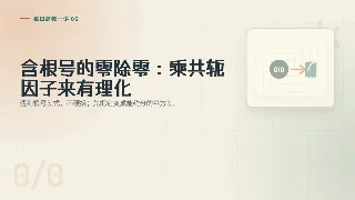 每日高数一讲 06｜含根号的零除零：乘共轭因子来有理化