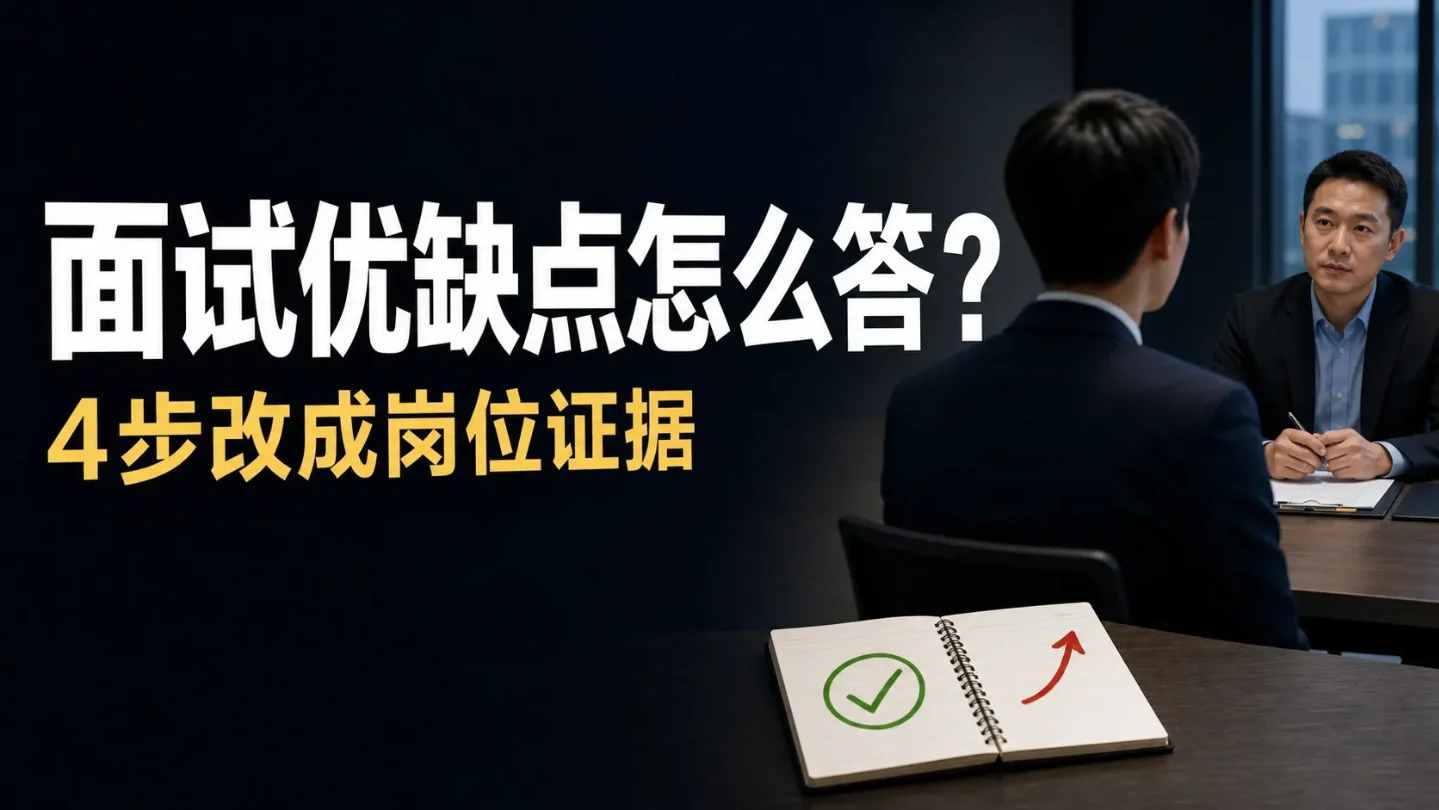 面试优缺点怎么答?4步把自夸和自毁改成岗位证据,别再背万能话术