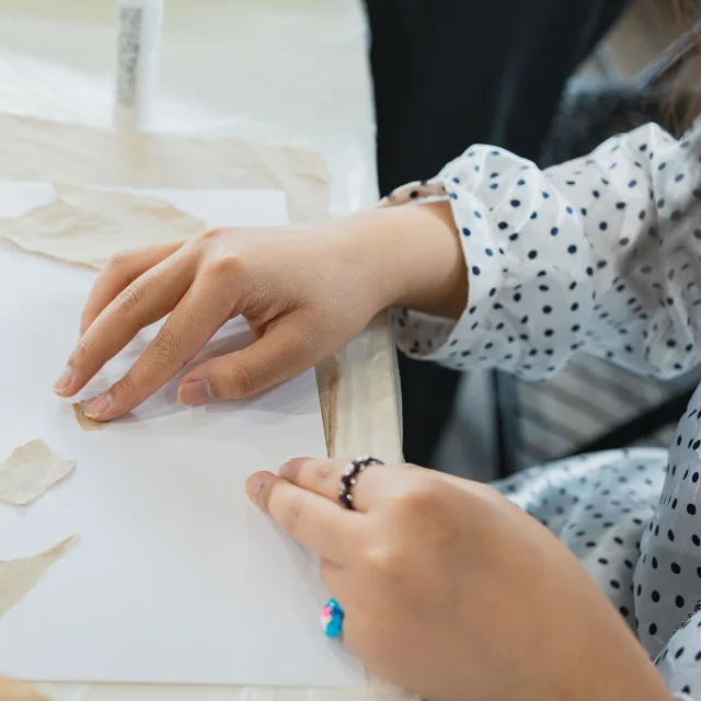 Torn-paper landscape collage: a calm first layering session