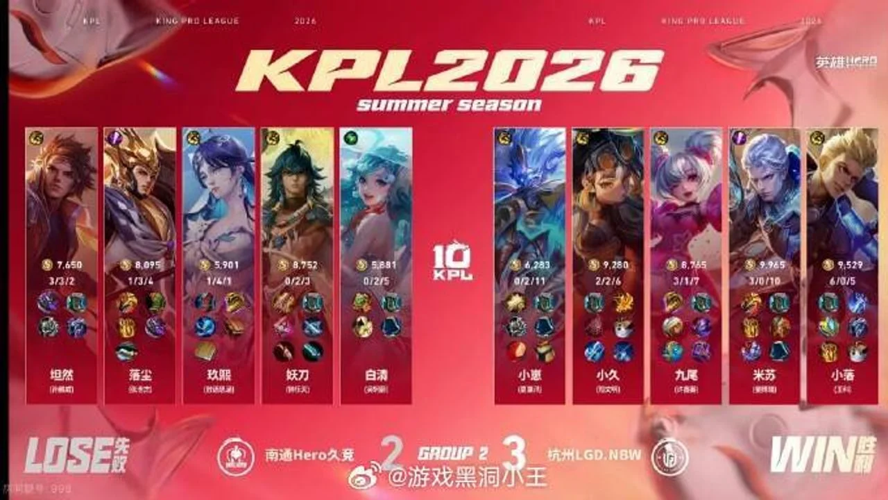 LGD 3:2 Hero:小崽钟馗决胜局还以颜色,杭州LGD.NBW拿下夏季赛二连胜