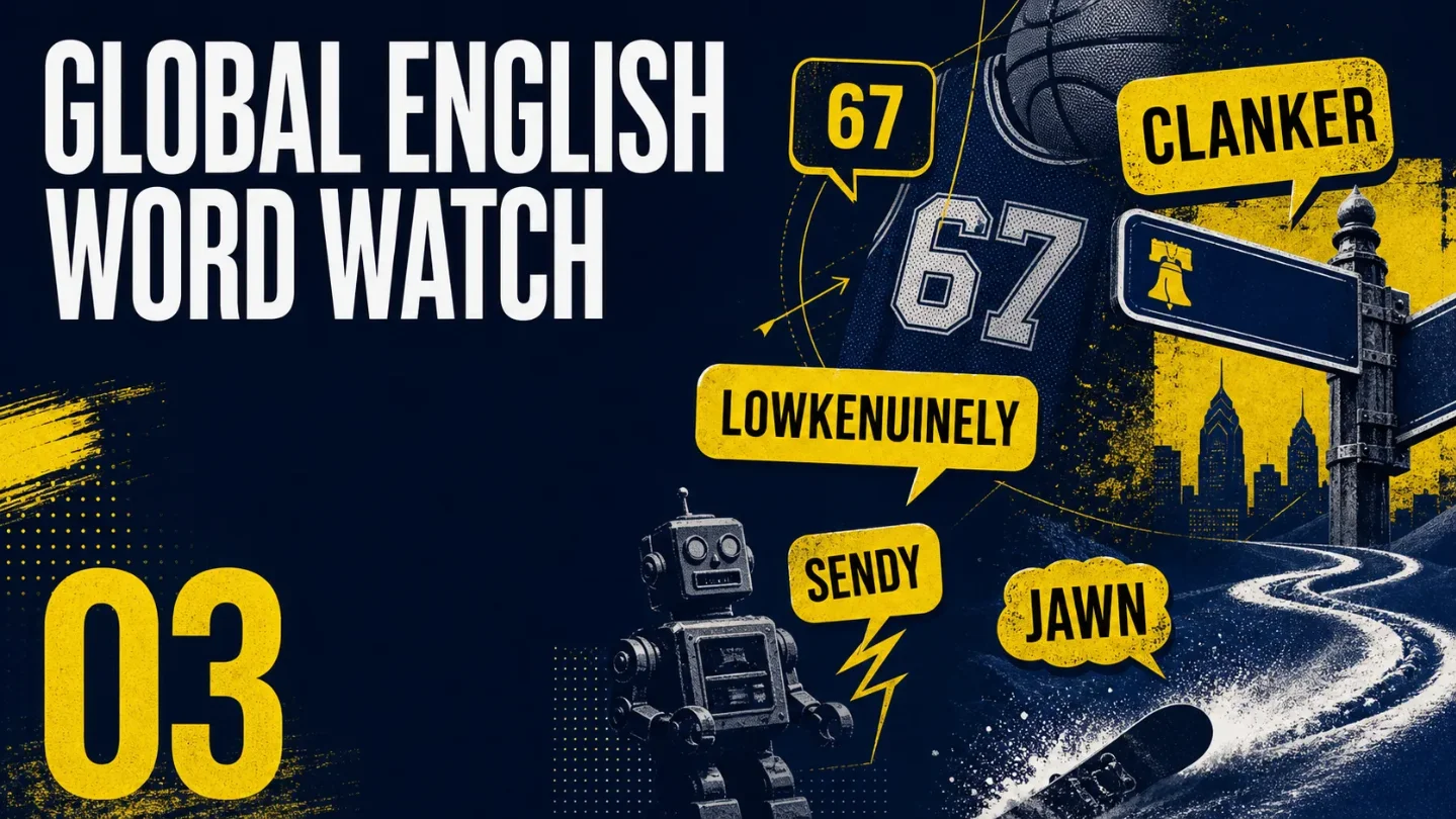 Global English Word Watch #3: six-seven, clanker, lowkenuinely, sendy and jawn