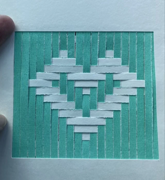 Paper weaving panel: a calm first over-and-under session