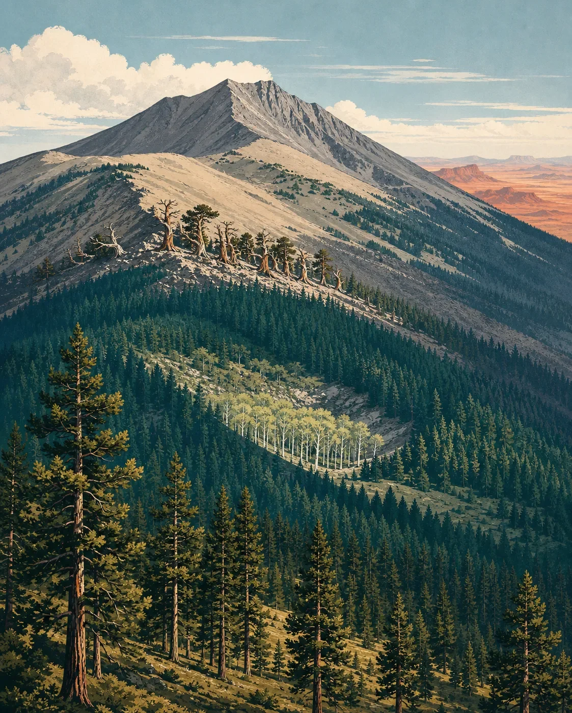 Humphreys Peak field guide: ponderosa pine, bristlecone, and alpine tundra