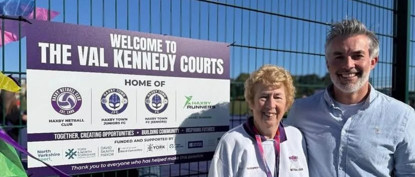 Haxby's old netball courts are now the Val Kennedy Courts, named for the woman who helped start the club in 1980. In Devon, a man who left the TV after Arsenal lost found a woman stuck chest-deep in mud.
