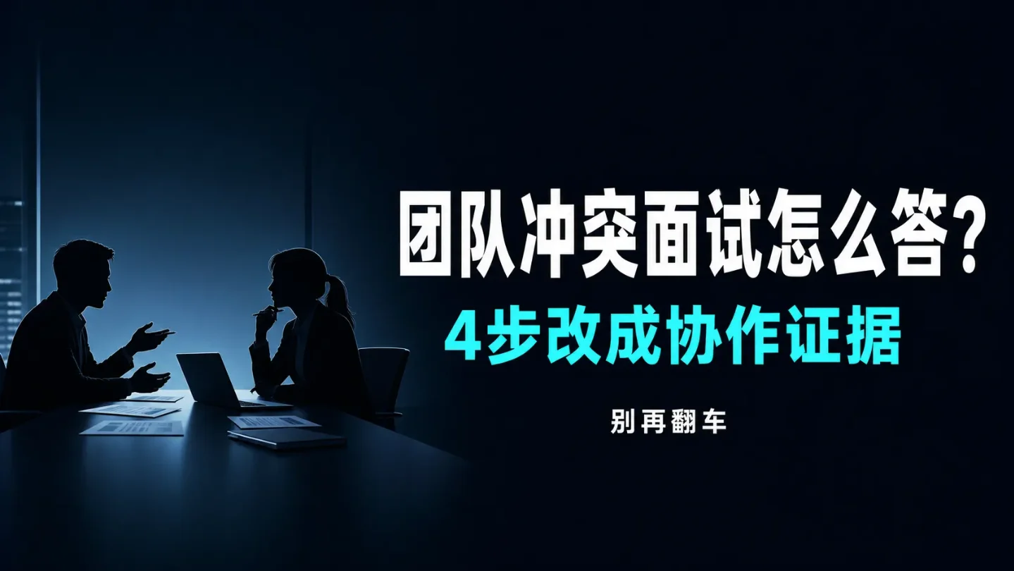 团队冲突面试怎么答?4步把甩锅和空话改成协作证据,别再翻车