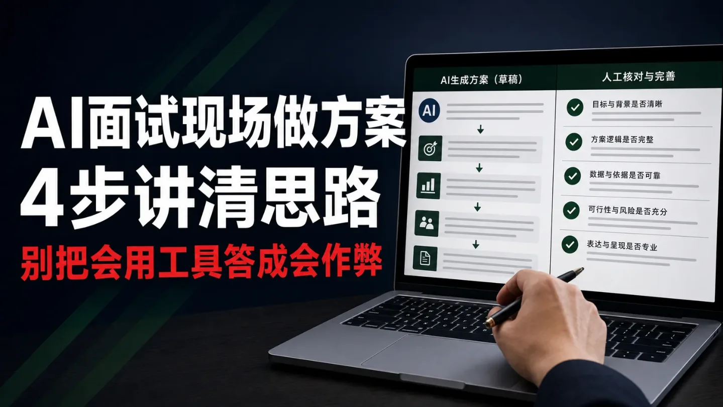 AI面试现场让你当场做方案怎么办?4步讲清思路,别把会用工具答成会作弊