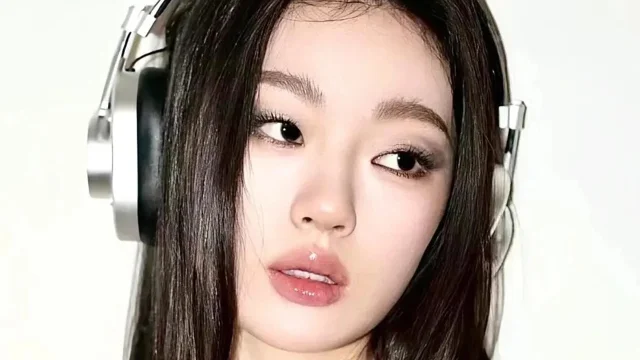 佩戴耳机的单依纯宣传肖像