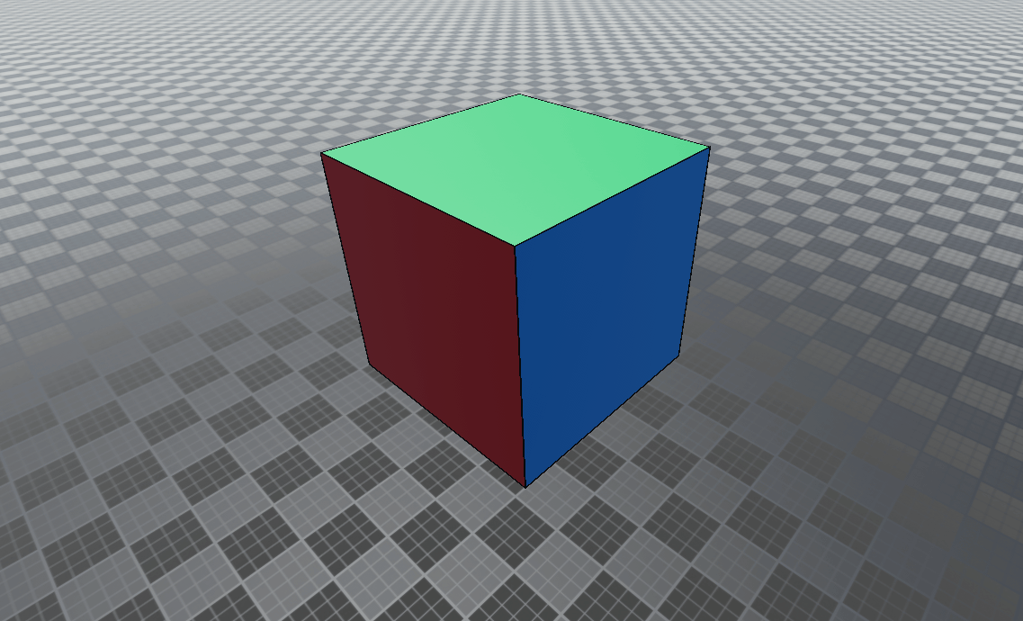 Meshie demonstration showing different selected faces on a cube