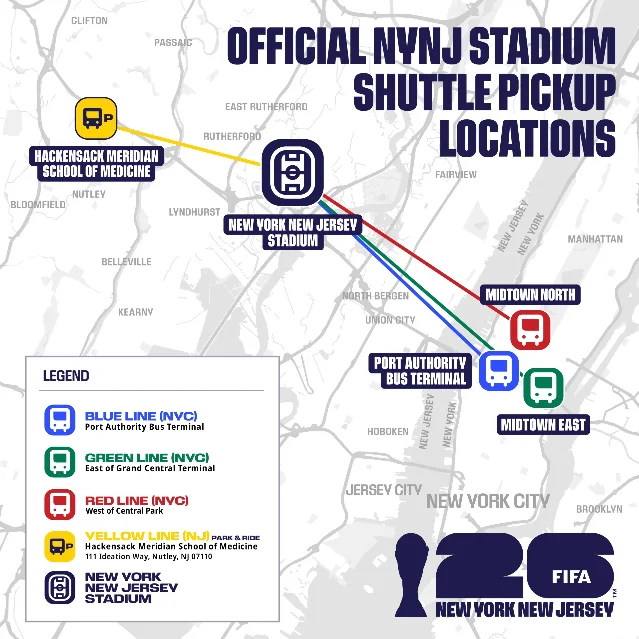 NYNJ official stadium shuttle map