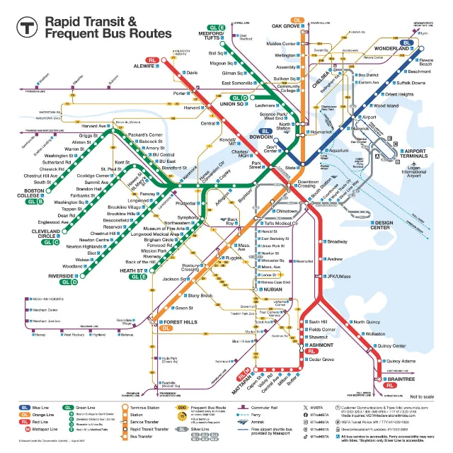 MBTA 地铁线路图
