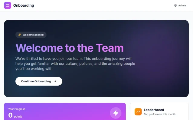 Employee onboarding portal test