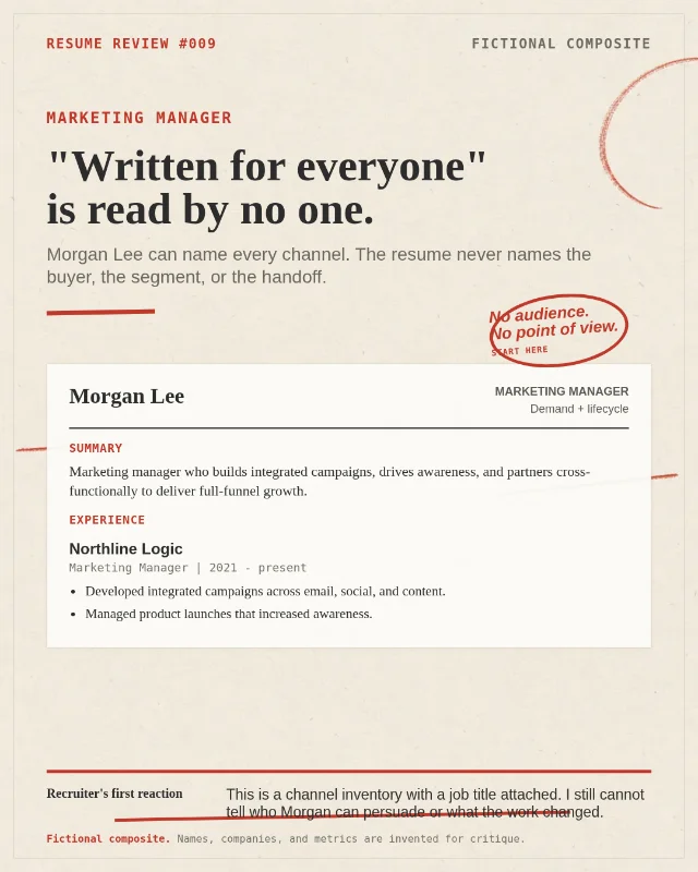 Resume Review #009 - The Marketing Manager Who Wrote for Everyone