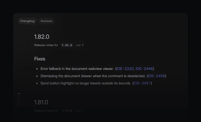 Linear release pipeline changelog