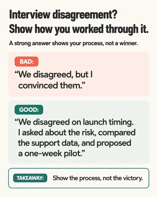 Interview answers: handling disagreement