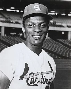 Curt Flood in his St. Louis Cardinals uniform