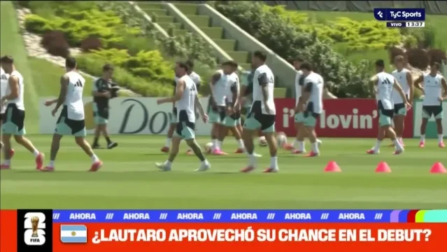 Argentina players training before Austria