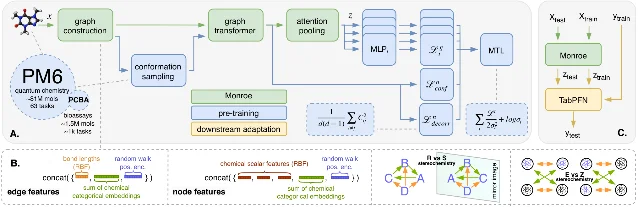 Monroe 的立体化学图表示与 TabPFN 后验推断