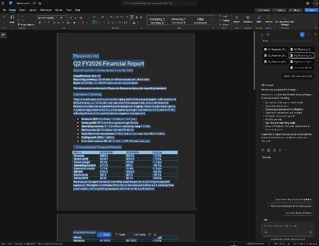 Microsoft Word Q2 report generated from an affected Q1 document