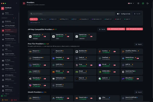 OmniRoute Dashboard 截图