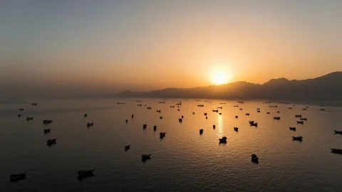 Vessels anchored in the Strait of Hormuz as seen from Musandam, Oman, June 3, 2026