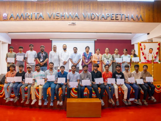 Participants and organisers at the Agentic AI Hackathon 2026 awards ceremony in Coimbatore