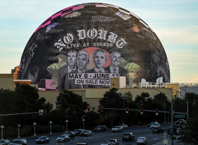 No Doubt advertising their Sphere residency in Las Vegas, February 2026
