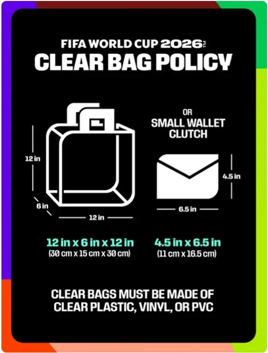 Clear bag policy graphic for Houston Stadium