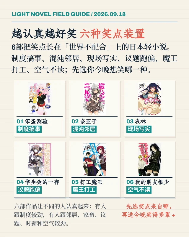 越认真越好笑：6部搞笑轻小说