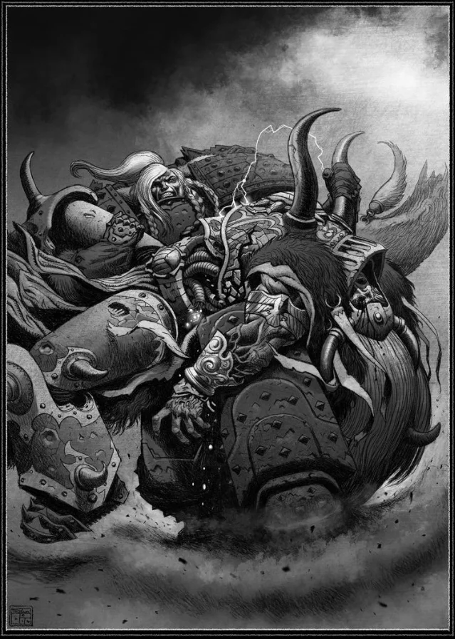 Leman Russ breaks Magnus the Red's back during their duel on Prospero