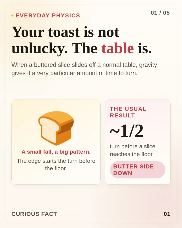 Why toast lands butter-side down.